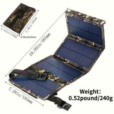 Foldable 5V Solar Charger – Portable, Waterproof & USB Ready - InspiredGrabs.com